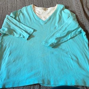Carolyn Taylor layered look elbow length Tee. Size 2x